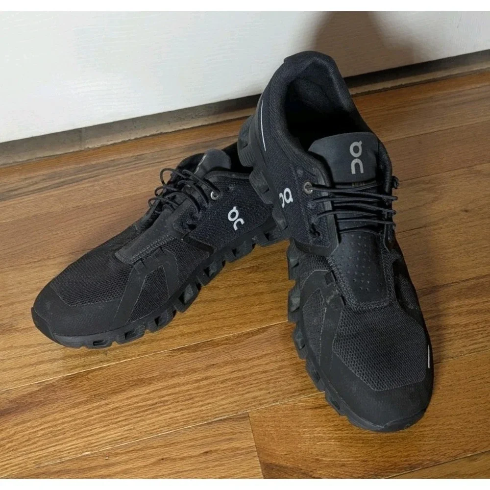Athleisure ON Cloud 5 All Black 59-98986 Men's 12.5 Running Sneakers Swiss
